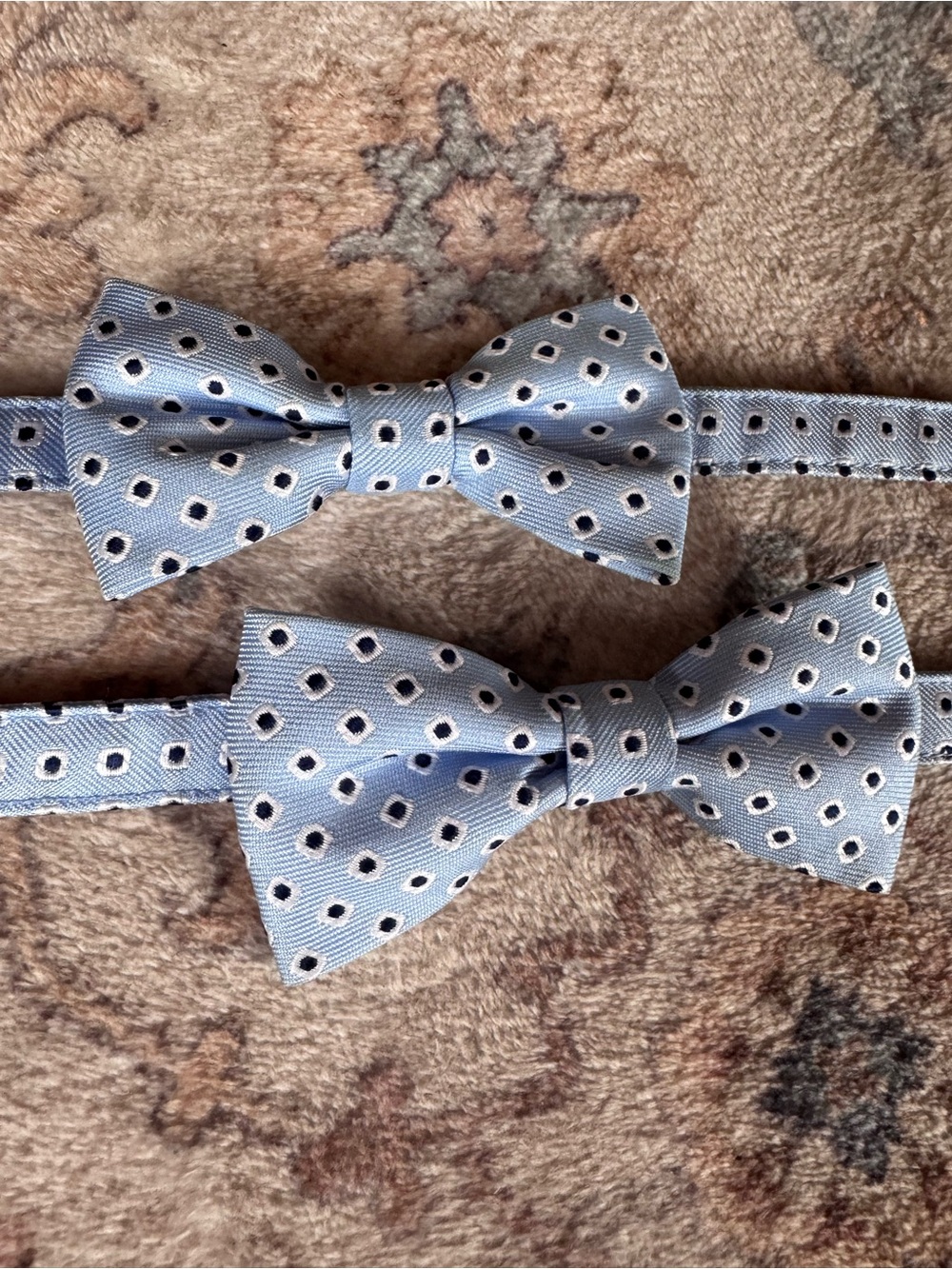Janie and Jack Boys Bow Tie Set of 2 Light Blue Geometric Diamond 0-24M & 2-5Y
